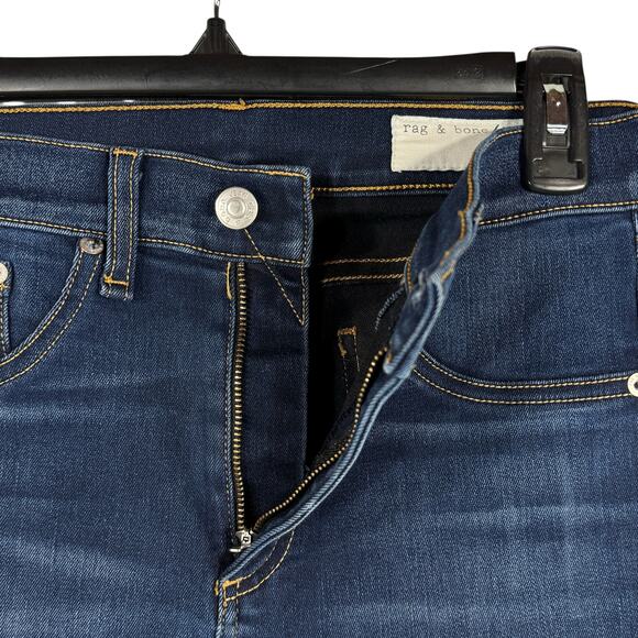 Rag & Bone SZ 27 High-Rise Skinny Jeans Zip-Fly Stretch Pocket Whiskered Bedford - Picture 3 of 11
